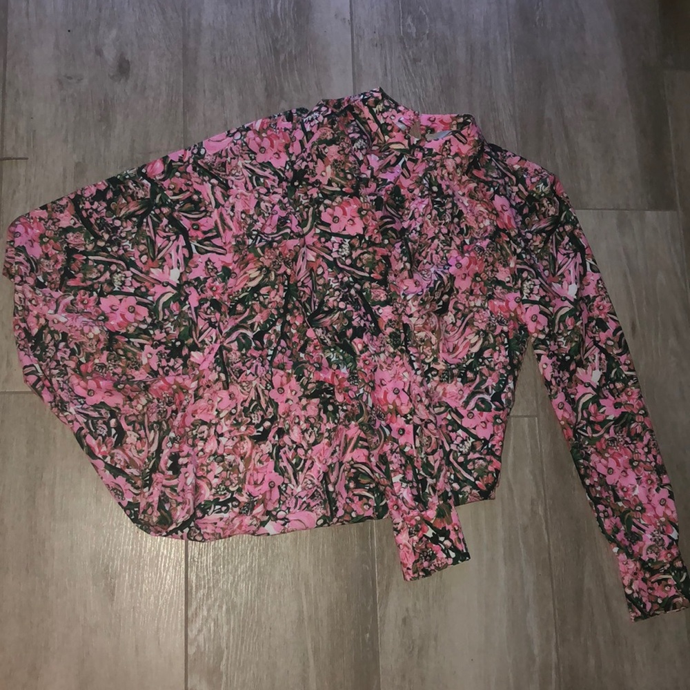 Colorful flowered silk dress